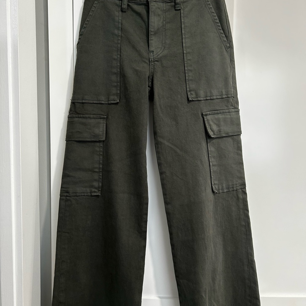 Hudson Jeans Green Cargo Pants Wide-Leg